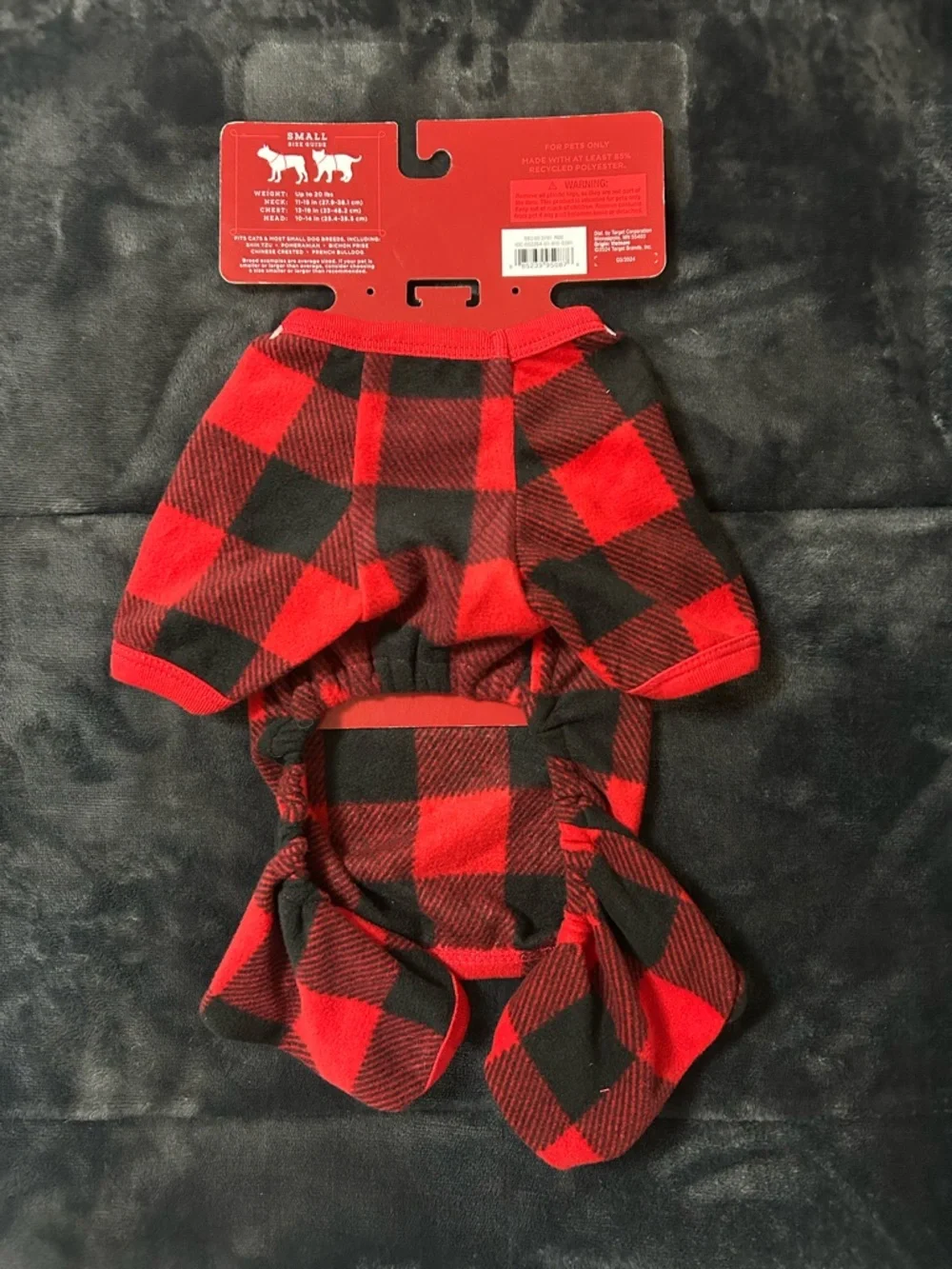 Wondershop Pet Pajamas, Red/Black Gingham